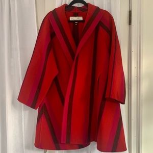 Oscar de la Renta Striped Overcoat